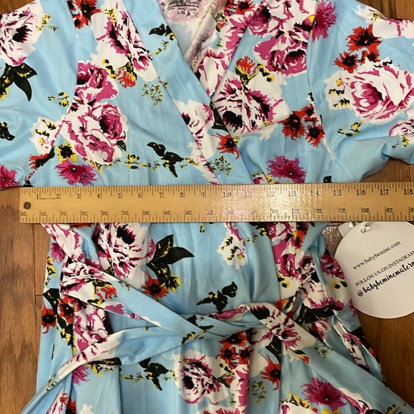 Maternity Robe NWT 2 Pockets Sewn Belt 95% Cotton 5% Spandex Size Large/XL - Picture 5 of 15